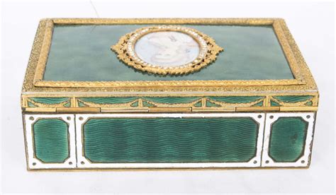 Metal Trinket Box With Enamel 